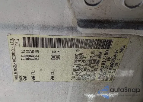 2013 Nissan Maxima 3.5 Sv from USA, damaged, VIN 1N4AA5AP9DC812580